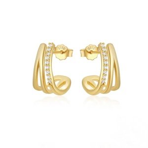 OLIVIE Stříbrné náušnice PŮLKRUHY GOLD 9072 Ag 925; ≤1,8 g.