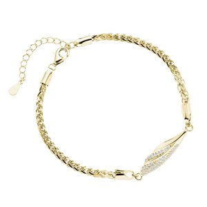 OLIVIE Stříbrný náramek KŘÍDLO GOLD 9077 Ag 925; ≤4 g.