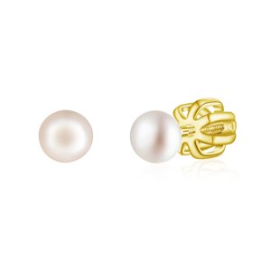 OLIVIE Stříbrné 4mm náušnice PERLY AAA GOLD 9114 Ag 925; ≤0,8 g.