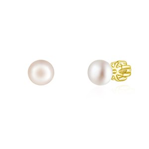 OLIVIE Stříbrné 5mm náušnice PERLY AAA GOLD 9115 Ag 925; ≤1,1 g.