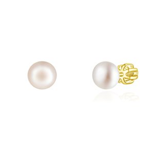 OLIVIE Stříbrné 6mm náušnice PERLY AAA GOLD 9116 Ag 925; ≤1,3 g.