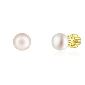 OLIVIE Stříbrné 7mm náušnice PERLY AAA GOLD 9117 Ag 925; ≤1,7 g.