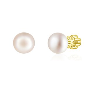 OLIVIE Stříbrné 8mm náušnice PERLY AAA GOLD 9118 Ag 925; ≤2,2 g.