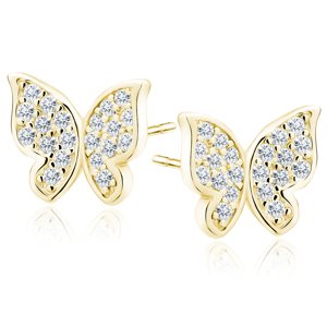 OLIVIE Strieborné náušnice MOTÝĽ GOLD 9204 Ag 925; ≤1,2 g.