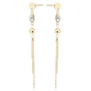 OLIVIE Dlhé strieborné náušnice GOLD 9209 Ag 925; ≤2,3 g.