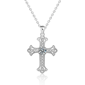 Olivie Stříbrný náhrdelník KŘÍŽ MOISSANITE 9312 Ag 925; ≤3,9 g.