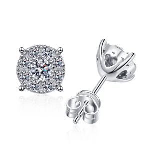 Olivie Stříbrné náušnice MOISSANITE 9369 Ag 925; ≤2 g.