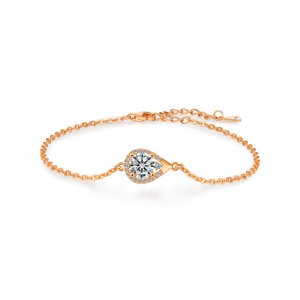 Olivie Stříbrný náramek 1ct 6,5mm MOISSANITE ROSE 9740 Ag 925; ≤1,8 g.