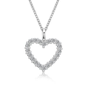 Olivie Stříbrný náhrdelník 0,6ct MOISSANITE SRDCE 9803 Ag 925; ≤3 g.