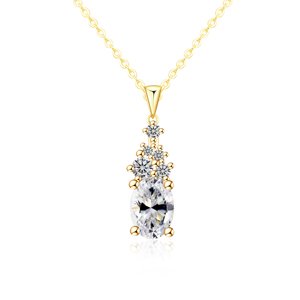 Olivie Stříbrný náhrdelník 1ct MOISSANITE GOLD 9824 Ag 925; ≤2,6 g.