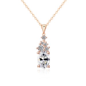 Olivie Stříbrný náhrdelník 1ct MOISSANITE ROSE 9825 Ag 925; ≤2,6 g.