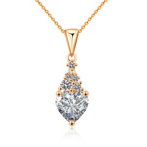 Olivie Stříbrný náhrdelník 1ct MOISSANITE SRDCE ROSE 9829 Ag 925; ≤2,5 g.