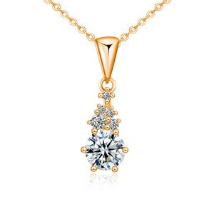 Olivie Stříbrný náhrdelník 1ct MOISSANITE ROSE 9832 Ag 925; ≤2,5 g.