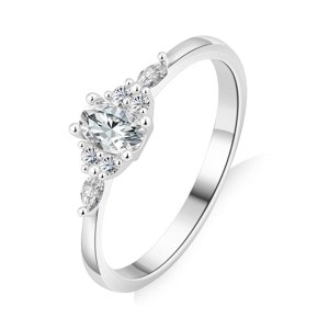 Olivie Stříbrný prsten MOISSANITE 9839 Velikost prstenů: 9 (EÚ: 59 – 61) Ag 925; ≤1,5 g.